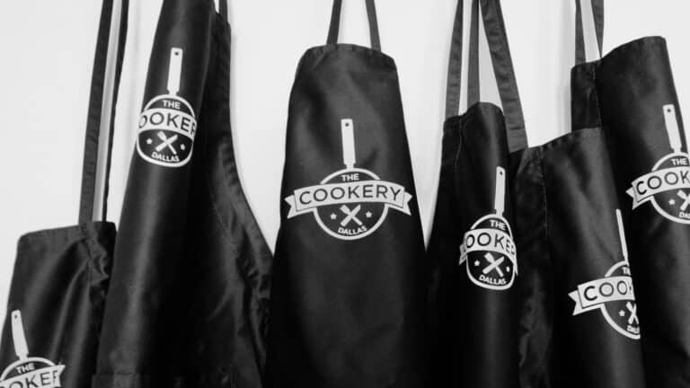Aprons are provided when you attend our cooking classes.